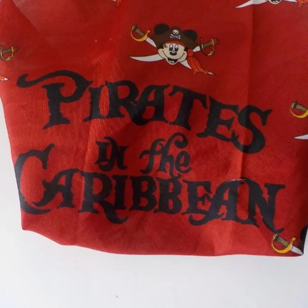 Pirates of the Caribbean Disney Cruise Line Red Bandanna Scarf Souvenir One Size